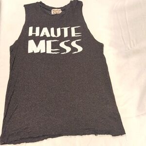 Madison & Berkeley Hot Mess Tank Top Gray  XS